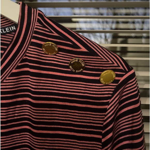 Anne Klein Denim and Sport Button-Shoulder T-Shirt - Picture 3 of 4